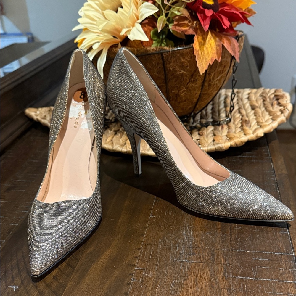 Kate Spade Shimmering Silver Heels
